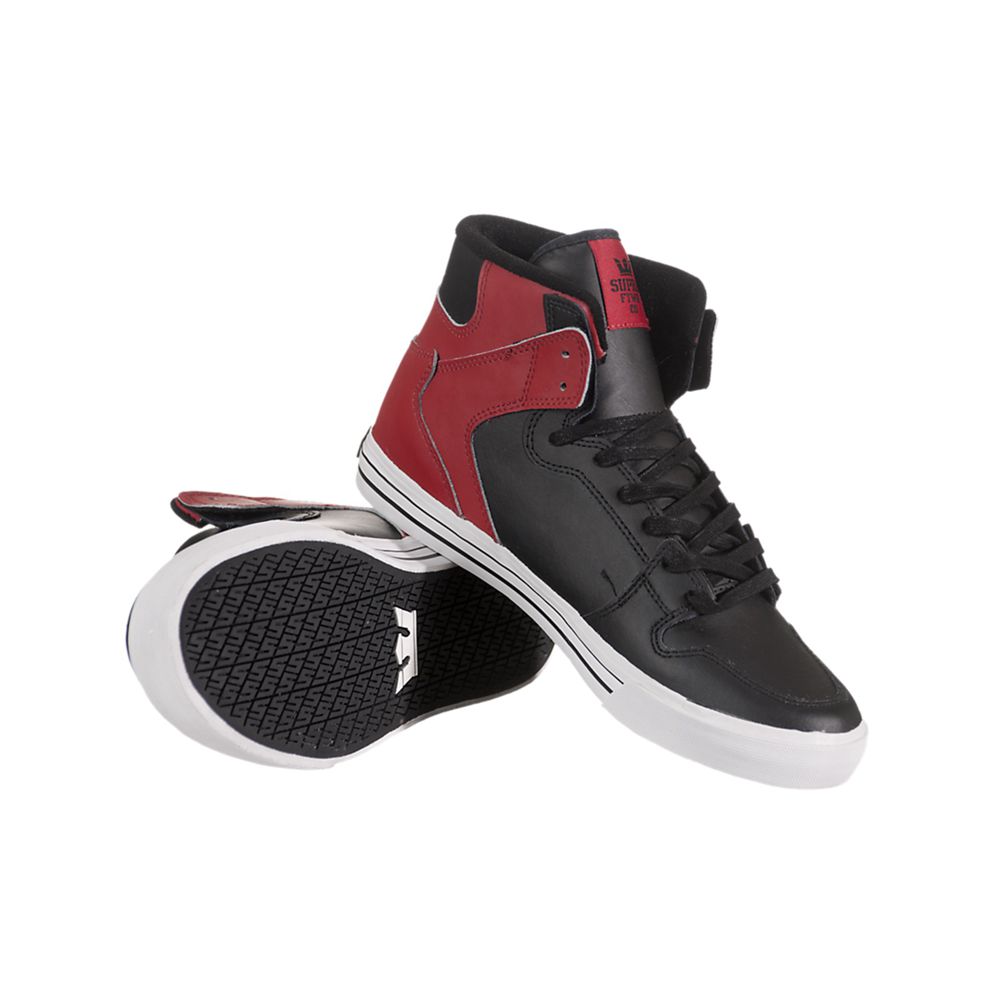 Baskets Montantes Supra Vaider Noir Bordeaux Black/Red Homme | YTZ-25218776